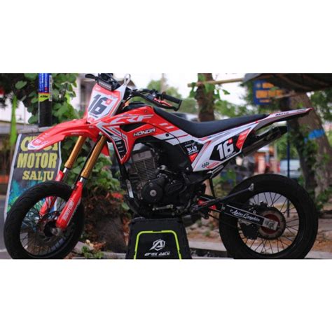 Jual Decal Stiker Motor Honda Crf 150 L Merah Putih Full Body Supermoto