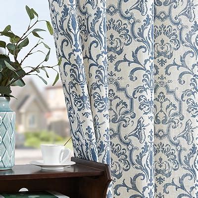 Amazon Jinchan Linen Curtains For Bedroom Sage Green Damask