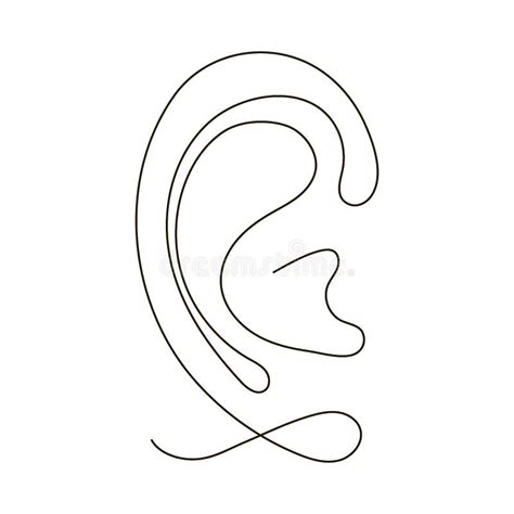 Ear Outline Hear Icon One Art Line Continuous Drawing Hear Listen