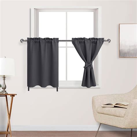 Amazon.com: DWCN Dark Grey Blackout Curtains for Living Room, Short ...