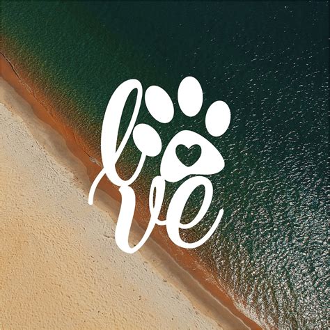 Love With Paw Print Vinyl Decal Dog Decal Pet Lover Dog - Etsy