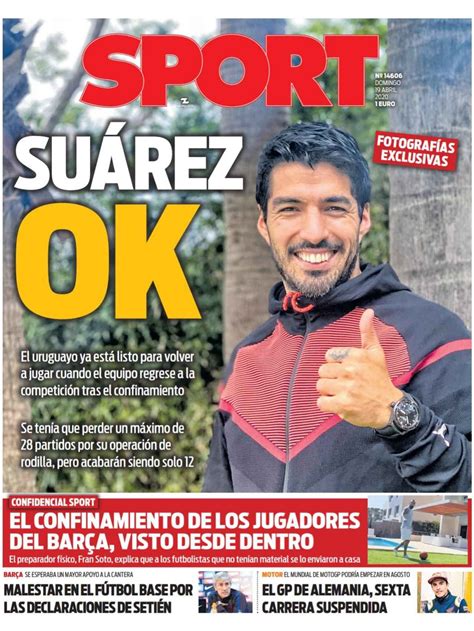 La Portada Del Diario Sport 19 04 2020