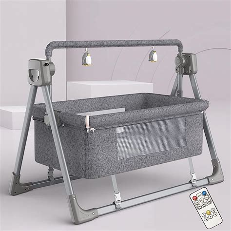 Baby Safe Bed Dark Gray Electric Swing Rocking Chair With Adjustable