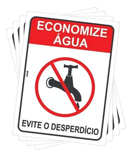 Placa N O Desperdice Gua Economize Evite Desperd Cio Unid