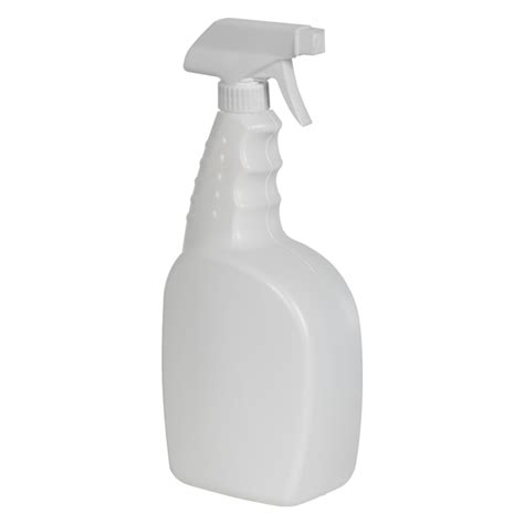 32 Oz White Hdpe Trigger Spray Bottle With 28400 White Polypropylene Sprayer Us Plastic Corp