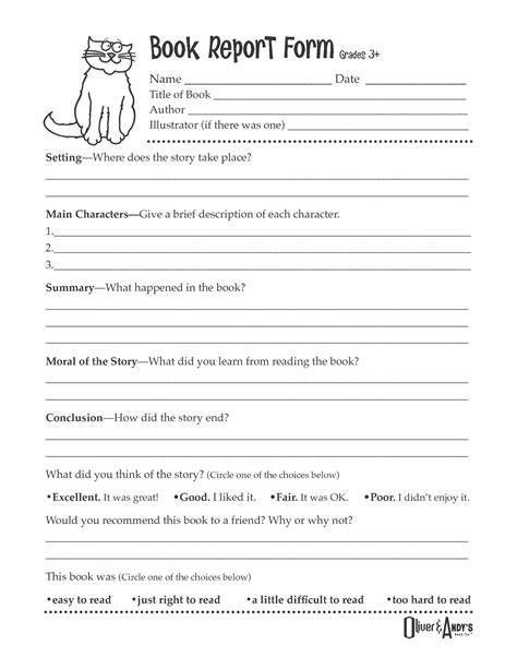 Book Report Ideas For Second Grade