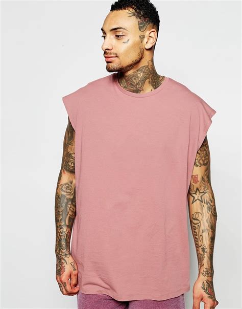 Asos Oversized Sleeveless T Shirt In Dusky Pink At Latest