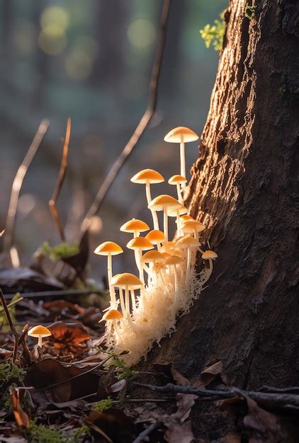 Hongos Que Crecen En El Tronco De Un Rbol En El Bosque Foto Premium