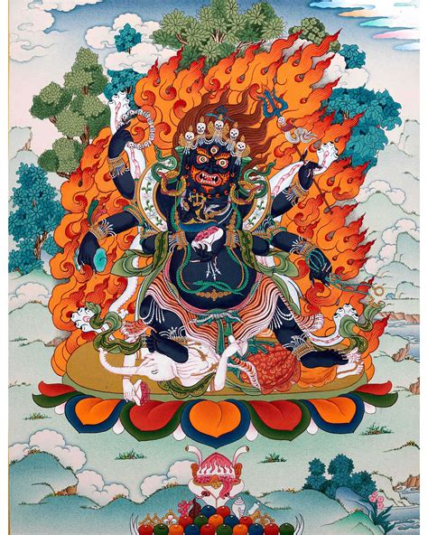 Six Armed Mahakala Of Gelug Tradition Tibetan Mahakala Thangka