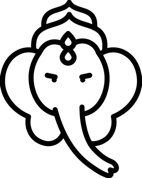 Lord Ganesha Face icon in black outline. 25078621 Vector Art at Vecteezy