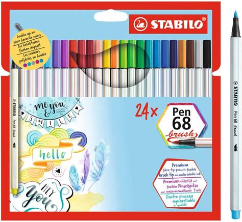 Premium Fibre Tip Pen Stabilo Pen Brush Wallet Of Pens In