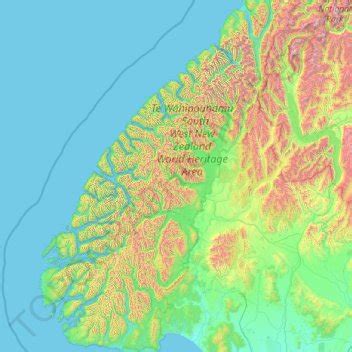 Fiordland National Park topographic map, elevation, terrain