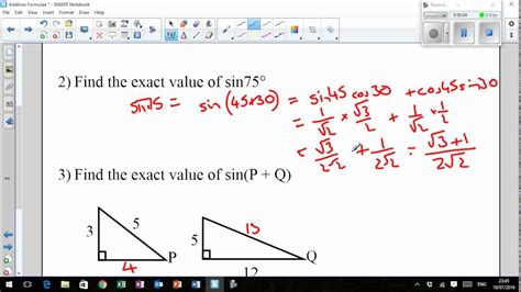 Lhs Higher Mathematics Trigonometry 4 Addition Formulae Youtube