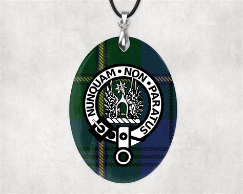 Clan Johnstone Crest Pendant Scottish Family Tartan Pearl | Etsy