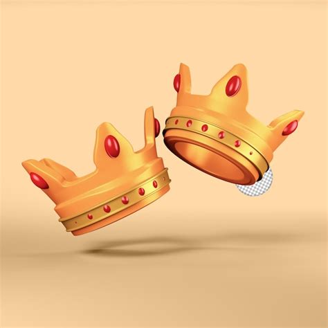 Premium Psd Golden King Crown With Gem Icon Isolated 3d Render