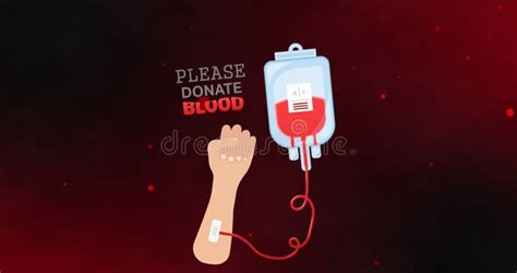 Image of Please Donate Blood Text with Illustration of Person Donating ...