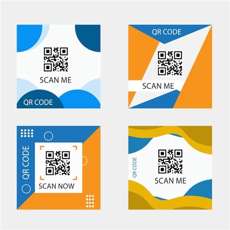 Conjunto De Etiquetas De C Digo Qr Vector Premium