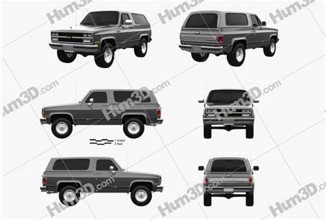 Chevrolet Blazer (K5) 1991 Blueprint Template - 3DModels.org