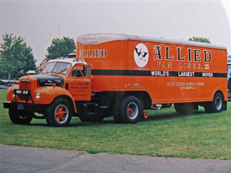 Allied Van Lines Vintage B Mack W Moving Van Trailer A Photo On