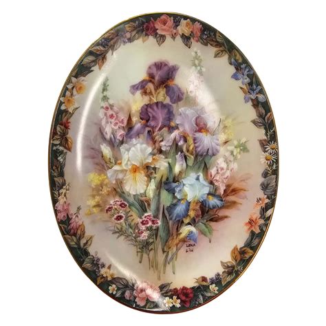 Lena Liu S Floral Cameo Cherished Plate Bradford Exchange 1996