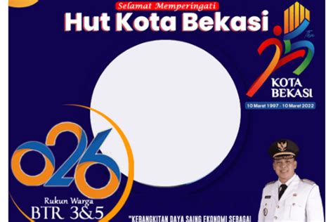 Twibbon Cantik Hari Ulang Tahun Kota Bekasi 2022 HUT Kota Bekasi Yang