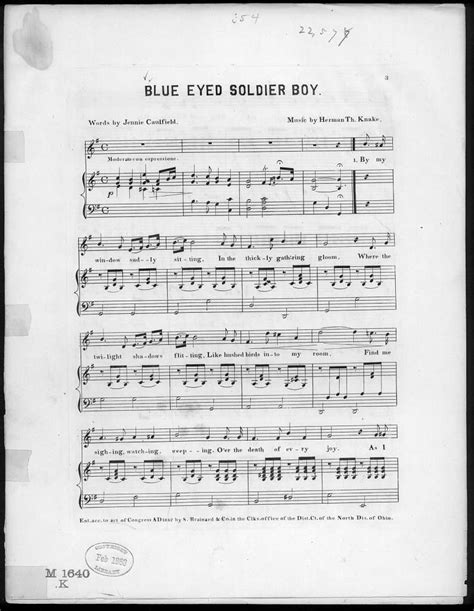 Blue Eyed Soldier Boy American Civil War Sheet Music Picryl