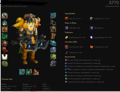 Selling 👑 Warmane Warrior Account Only 72 Epicnpc