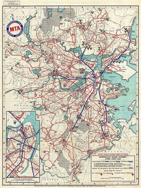 1956 MTA system map (front) - Public domain map - PICRYL - Public ...