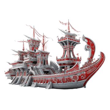 D Amusement Park Concept With Viking Ship Isolated D Render