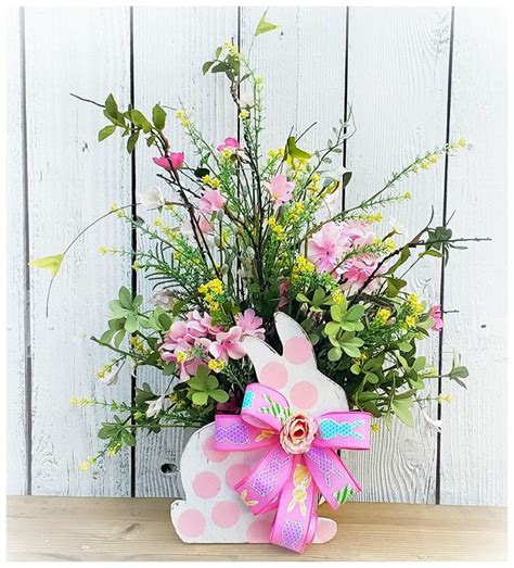 Double Sided Bunny Arrangement Easter Arrangement Easter Centerpiece