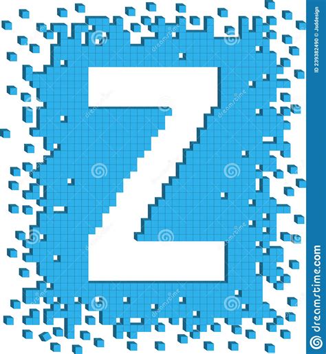 Vector Illustration Letter Z With Small Three Dimensional Cubes Stock