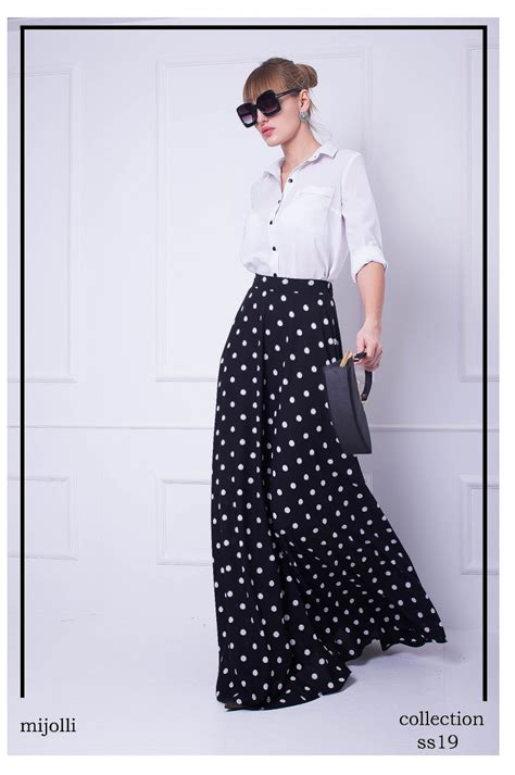 Shop Black Polka Dot Maxi Skirt For Aed 435 By Mijolli Women Skirts