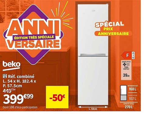 Promo Réfrigérateur Combiné 327 L Brandt Réf Bfc8611nx chez Cora