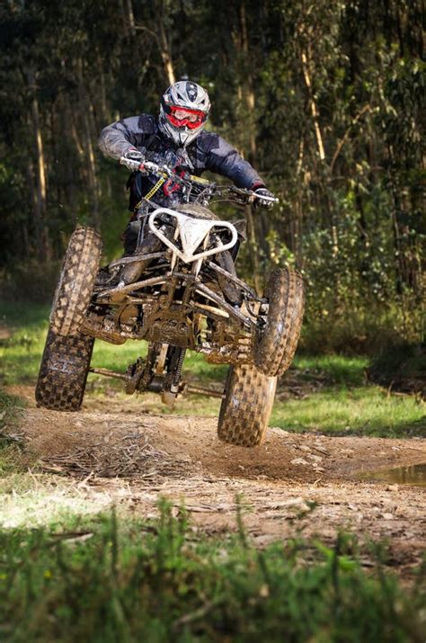 ATV Motocross Rider Over A Jump Editorial Stock Image Image Of