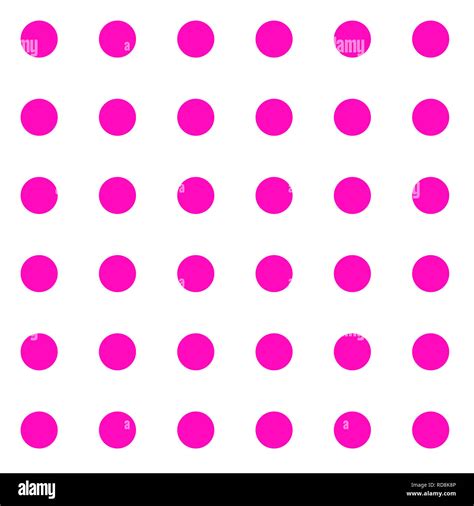 Seamless Repeating Pattern Of Big Pink Dots On A White Background Stock