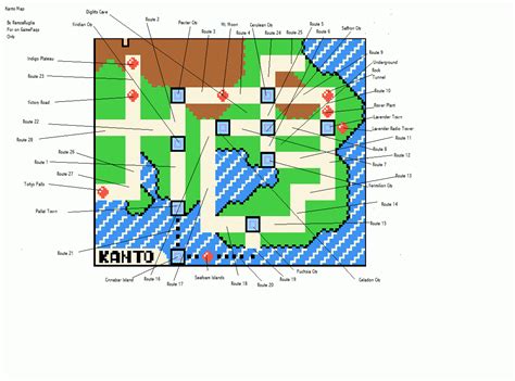 Pokemon Crystal Version Kanto Map Map For Game Boy Color By Ramzaruglia