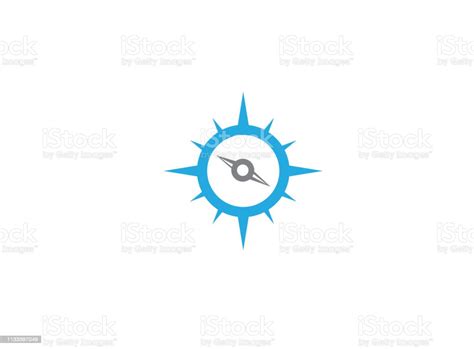 Blue Compass With Indicators For Logo Design Stock Illustration