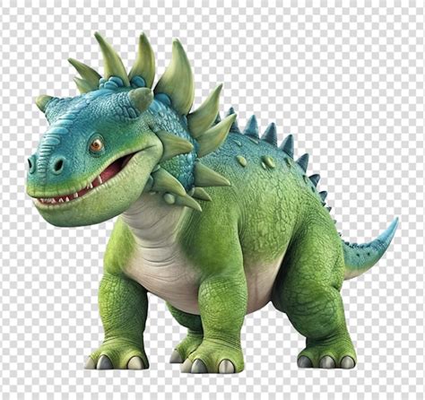 Ilustração 3d de desenho animado animal dinossauro brinquedo personagem