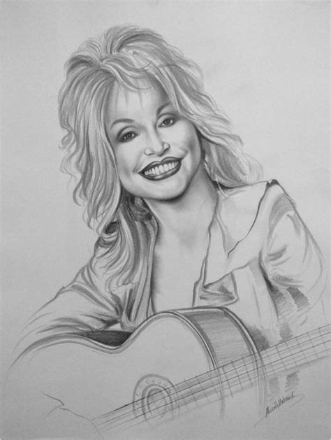 Dolly Parton By Mostafa Mahmood Pencil Drawing On Paper Subject