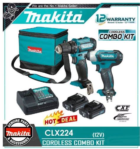 Makita CLX 12V Cordless Combo Impact Drill With Tools Bag Lazada