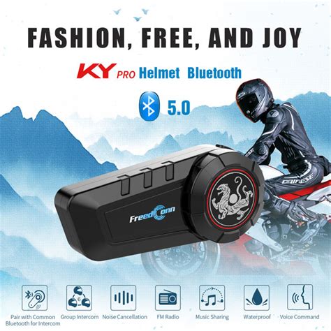 Freedconn Ky Pro Motorcycle Intercom Bluetooth Helmet Headset Motorbike