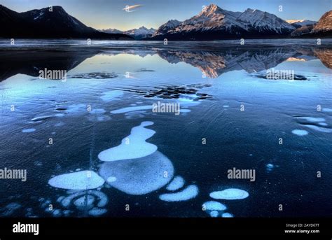 Abraham Lake in Winter Stock Photo - Alamy