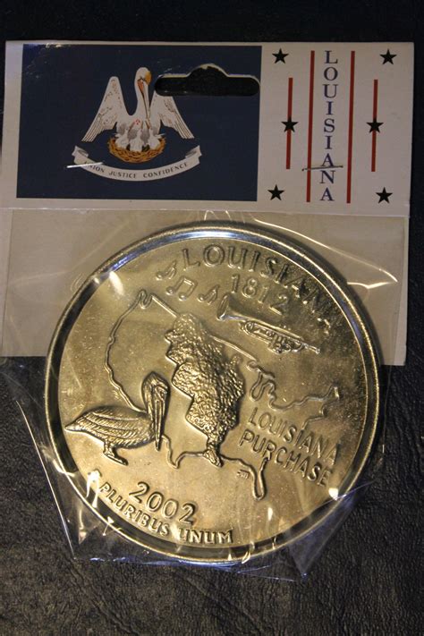 Louisiana State Quarter 3 Inch Coin Novelty Nov14