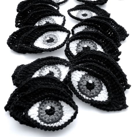 Crochet Pattern Eyes Bookmark And Applique Motif For Dolls Etsy