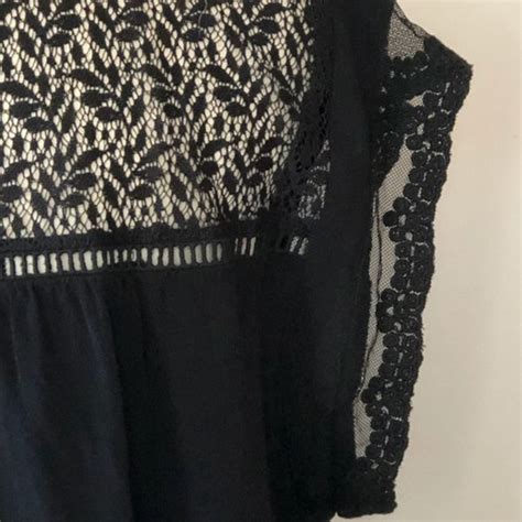 Daniel Rainn Tops Daniel Rainn Becru Lacedetail Blouse In Black Nwt