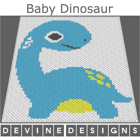 C2C Dinosaur Baby Crochet Pattern Devine Designs Dinosaur Baby