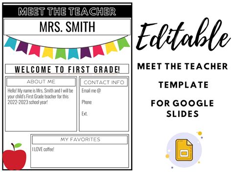 Editable Meet The Teacher Template For Google Slides Back To School