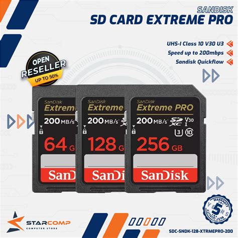 Jual SanDisk Extreme Pro SD Card 256GB 128GB 64GB SDXC UHS I 200mbps