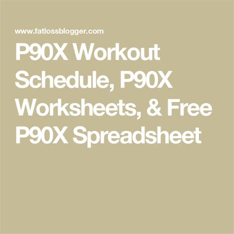 P90x Workout Schedule P90x Worksheets Free P90x Spreadsheet Artofit