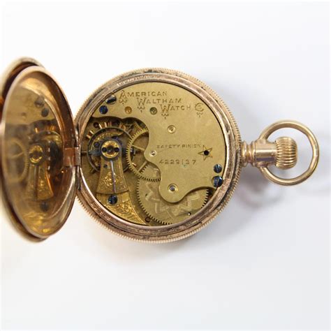 13kt Gold Flower Case Vintage Waltham Pocket Watch Property Room